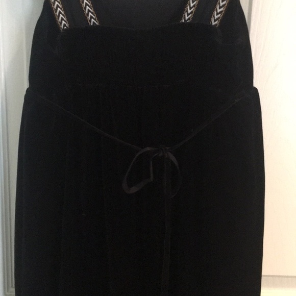 Free People Vintage Black Velvet Embroidered Tunic Slip Dress - XS - Picture 11 of 16